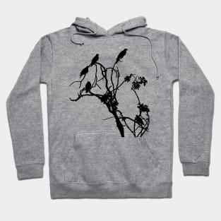 Doves on Branches (black) Hoodie